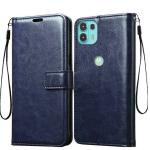 Slugabed Vintage Leather Finish Flip Cover for Motorola Edge 20 Fusion | Inside Pockets & Inbuilt Stand | Wallet Style Back Case | Magnet Closure (Blue)