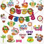 Zyozique 24 Pcs Bengali New Year Decorations Items | Poila Baisakh Decorations Items - Shubho Noboborsho Decor Items Banner, Photo Booth Props & Swi