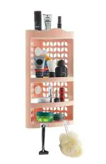 Nabhya Pink Plastic Multipurpose Wall Mount Bathroom Corner Shelf and Rack Kitchen Bathroom Storage Rack