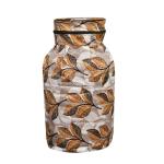 Woah Cotton DustProof And Dustproof LPG Gas Cylinder Cover| Top Design Stain| Dust| DustProof PVC LPG Gas Cylinder Cover, Polyester Gas Tank Cover Fits Standard (Pack of 1, Black Golden Leaf)