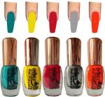 Orimes New Unique Matte Nail Polish HD Shine Pastel Color Bobbing For Bubblish Color(Pack Of 5)