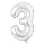 Festiko 40 Inch Silver Large Numbers Balloon 3, Birthday Party Decorations, Foil Helium Big Number Balloon Digital 3, Wedding, Bridal Shower, Engagement, Photo Shoot, Anniversary