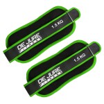 De Jure Fitness Ankle Weight 1.5Kg x 2Pc Ankle Weights for Running, Jogging, Cycling, Exercise, Gym, Workout, Green (1.5 KG Pair)