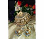 Gyaan Jewels Handmade Gold Plated Alloy Earring and Necklace Set Multicolor Free Size