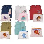 TotzTouch Boys and Girls Multicolor Printed Cotton Pack of 6 Reusable Nappy and 5 T-Shirts