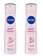 NIVEA Pearl and Beauty Deodorant Spray - For Women (200 ml, Pack of 2)