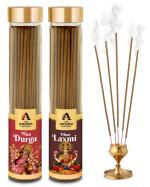 The Aroma Factory Maa Durga & Dhan Lakshmi Agarbatti for Pooja, Luxury Incense Sticks, Low Smoke & Zero Charcoal, Gifting Fragrance (Bottle Pack of 2 x 100g)