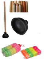 S SHUBHAM Drain Unblocker Cleaner Sink Plunger Cleaning Pump For Kitchen Sink,- Pack Of 1 / SANITARY CUBE COLOR 12PCS FREE