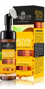 Herbicon Royal Ubtan Foaming Face Wash with Built-In Foaming Face Brush with Turmeric and Saffron for Tan Removal - 100 ml