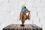 Decorative Beautiful Iron Painted Multi Color Lord Krishna Playing Flute (Bansuri) Table Decorative