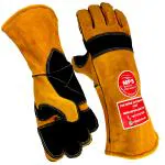 MULLICK PRO SAFETY - MPS Heat Resistant Leather Welding Gloves With full Reinforce Yellow Black