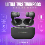 LAZYwindow Ultra TWS Twinpods with Inbuilt Dyno Bass Boost | QUAD Mic | IPX6 Rated | ENC Bluetooth Headset Earbuds
