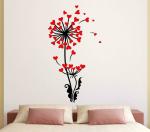LANSTICK Multicolor Plant with Heart Leaves Self Adhesive Wall Sticker