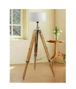 OVERSEAS MART Vintage Style Beautiful Designer Tripod Floor Lamp Teak Wooden Floor Lamp