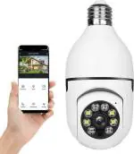 AVOIHS PTZ Bulb lo0 Wireless Security Camera with Night Vision Remote Live Viewing (Black)