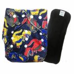 Babymoon Blue Dragon Cloth Diaper with 5 Layers Bamboo Insert (0-3 Y) Set of 2