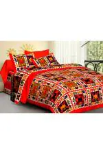 Monik Handicrafts Multicolor Printed Cotton Double Bed Cover