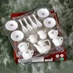 ANSHEZ Plastic Tea Toy Set for Kids Small Plastic Kitchen Set Toys for Girls & Boys Tea Serving Mini Toys Play Set - (Set of 15)