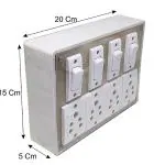 SKYWELL Spike Guard and Extention Board| 4405FB06| Switch: 4| Plug: 4| Cable: 05 Meter | Body: Plastic