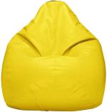 Aarij Mart Yellow Artificial Leather Teardrop Bean Bag With Bean Filling (XL)