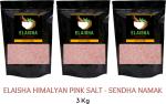 Elaisha Himalayan Pink Rock Salt Sendha Namak For Weight Loss And Daily Healthy Cooking Rock Salt, 3 Kg (Pack Of 3)