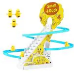 KTRS ENTERPRISE 3 Duck Slide Toy Set Funny Automatic Stair-Climbing Ducklings Cartoon Race Track Set Little Lovely Duck Slide Toy Escalator with Lights (Small Duck Track Racer) ((Small Duck Track Racer))