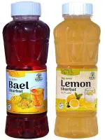 natraj The Right Choice Bael and Lemon Sharbat - (750 X 2= 1500ml) (Pack of 2)