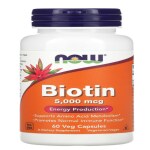 NOW Foods, Biotin, 5,000 mcg, 60 Veg Capsules