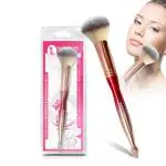 Majestique Large Premium Powder and Foundation Blender Brush, Chrome Finish Handle Makeup Brush, Multifunctional Face Brush for Liquid, Cream, Blending, Buffing, Powder Cosmetics - 1Pc/Multicolor