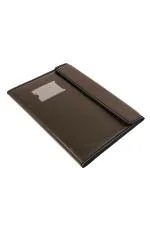 Tulman Dark Brown PU Leather A4 Size File Folder for Document Certificates Holder