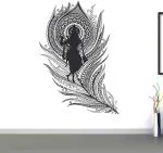 Happy Walls Black Vinyl Krishna in A Peacock Feather Sticker