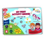 ADI-THE TODDLER HOUSE - My First Activity Binder - Montessori Busy Books, 10 activities in hard laminated sheets with Hook and loop Attached| 80+ round cornered cut-outs | Water/Tear proof