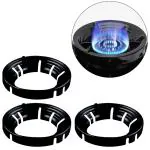 ZURU BUNCH Home Gas Stove Fire & Windproof Energy Saving Stand, Gas Saver Jali Windproof Gas stand Energy saving Stand for Gas Chula stand Stove Protector (Black, 3 Piece)