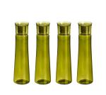 Steelo Oliver Green Plastic Selina Water Bottle, 1 L (Set Of 4)