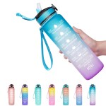 JASS GADGETS Unbreakable 1 Litre Water Bottle with Inspiring Time Marker, Sealed, Sturdy, BPA-Free, Non-Toxic Water Bottle for Office, Gym | Blue Fuchsia (1 Pack)