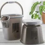 Liza Opera 3 Pcs Plastic Bathroom Set Drk Grey ( Bucket 18 Ltr Mug 1.5 Ltr And Patla Dark Grey