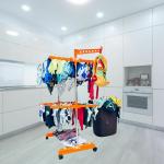 TNC STAINLESS STEEL SINGLE POLL 2 LAYER CLOTH DRYING STAND.