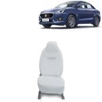 Kingsway Towel Fabric Car Seat Covers for Maruti Suzuki Swift Dzire, 2017 - 2019 Model, Material: 100% Cotton, Color : White, Complete Set of All Seats (Car Specific Front + Rear Seat Covers)