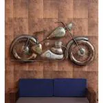 Vedas Exports Bronze & Silver Iron David Bike Wall Decor 34 inch