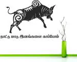 StickMe Multicolor Vinyl Jallikattu Tamil Bull Decorative Creative Colorful Wall Sticker