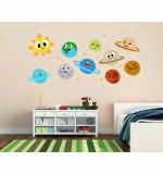 WOLPEP Multicolor Vinyl Solar System Wall Sticker