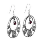 Gem O Sparkle Hand crafted 925 Sterling Silver Spiral Detailing Round Earring For Girls