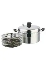 Pristine Silver Stainless Steel Idli Cooker 4 Plates