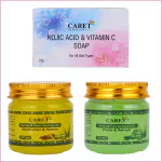Caret Organic Kojic Soap (75g), Papaya, Kesar AND Neem, Tulsi & Aloevera Gel (200g)- Pack 3