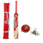 CW Pace Leather Ball Play Kashmir Willow Cricket Bat Full Size Leather Ball Hanging with Rope
