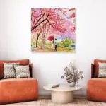 Random Printed Multicolor Beautiful Couple Canvas Painting