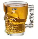 Binzo Transparent Glass Skull Skeleton Beer Mug, 500 Ml (Pack Of 6)