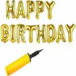 FANEX Solid Latex Long Lasting Pump with Happy Birthday Balloon (Pack of 14)