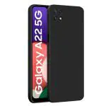 LIRAMARK Silicone Soft Back Cover Case for Samsung Galaxy A22 5G / Samsung Galaxy F42 5G (Black)