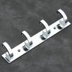 Rawk Stainless Steel Classic 4 Pin Bathroom Cloth Hooks Hanger Wall Bedroom Bathroom Robe Hooks Rail for Hanging Keys, Cloth Hook Hanger Wall Mounted Hook Rail,Wall Hanger,Khunti - (4-Pin , Set of 1)